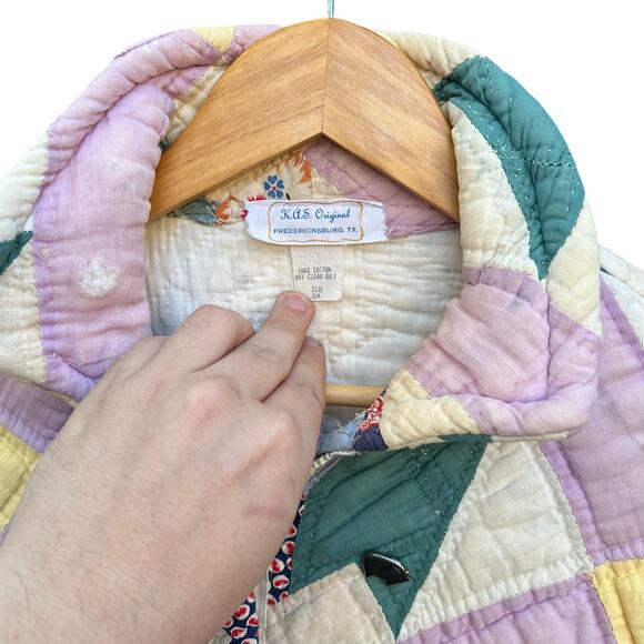 Rare Vintage 70’s Hand Quilted Zip Up Jacket Size XL 23x29 - Picture 6 of 10